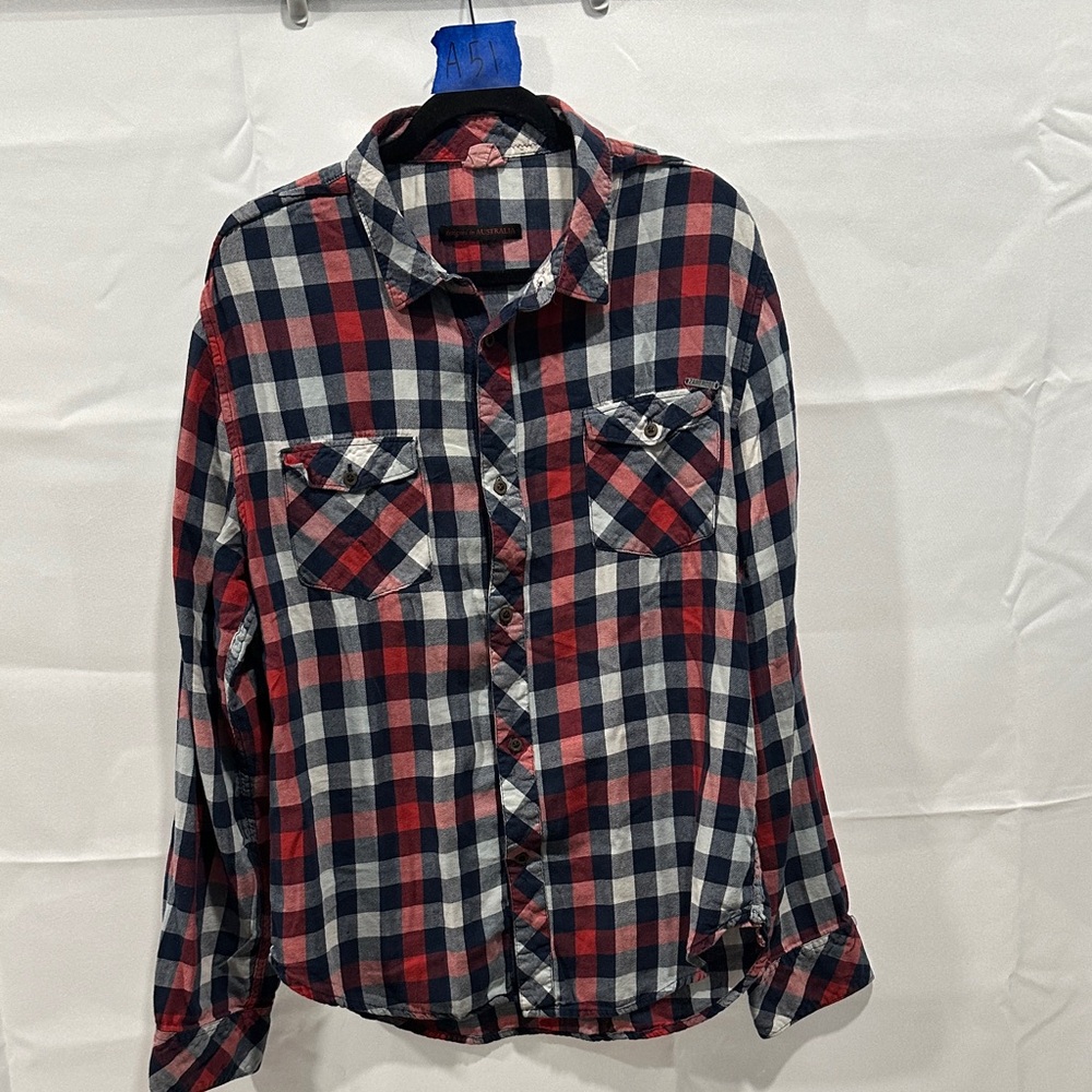 Zanerobe Navy and Red Checkered Shirt